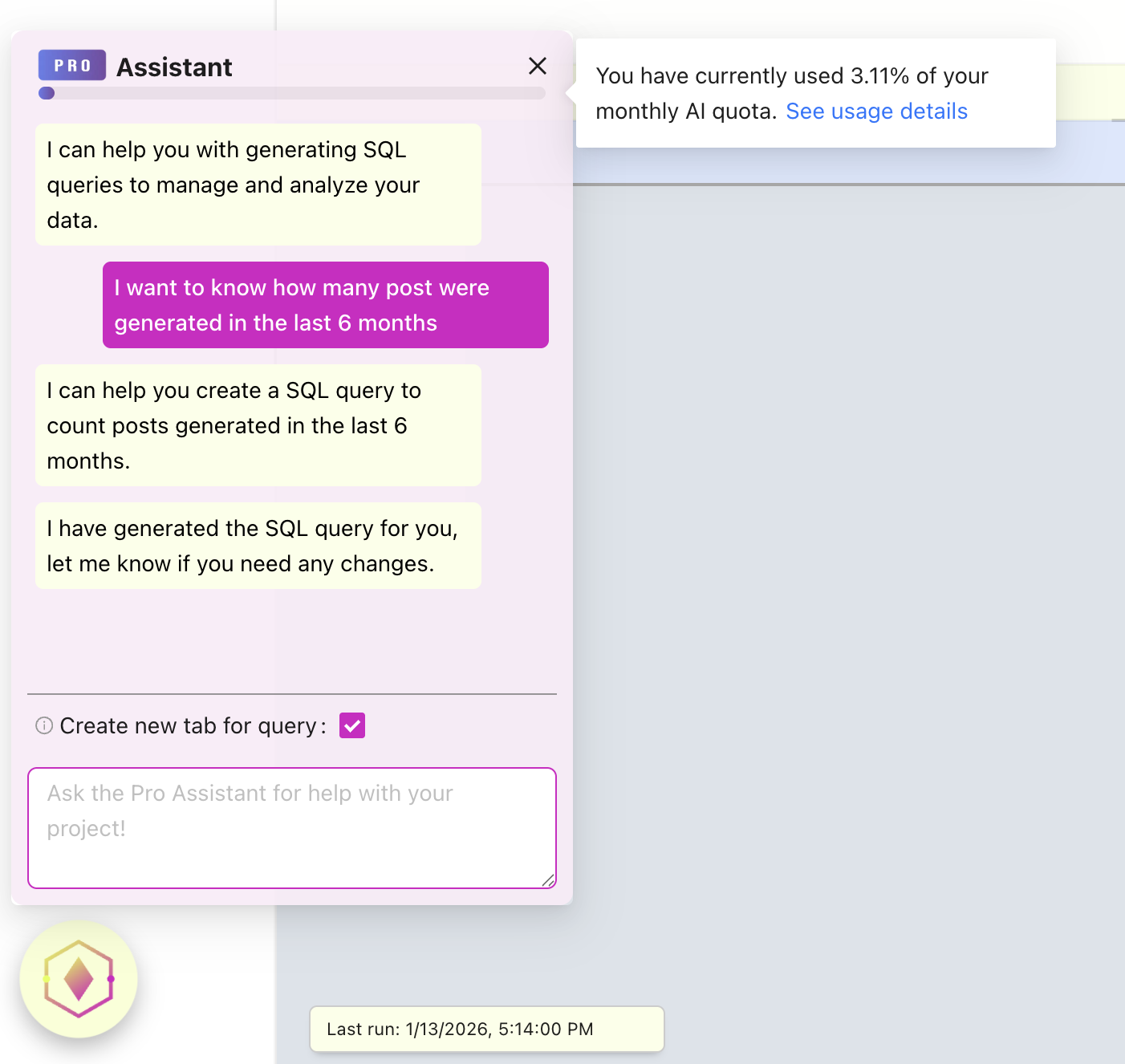 Data manager assistant