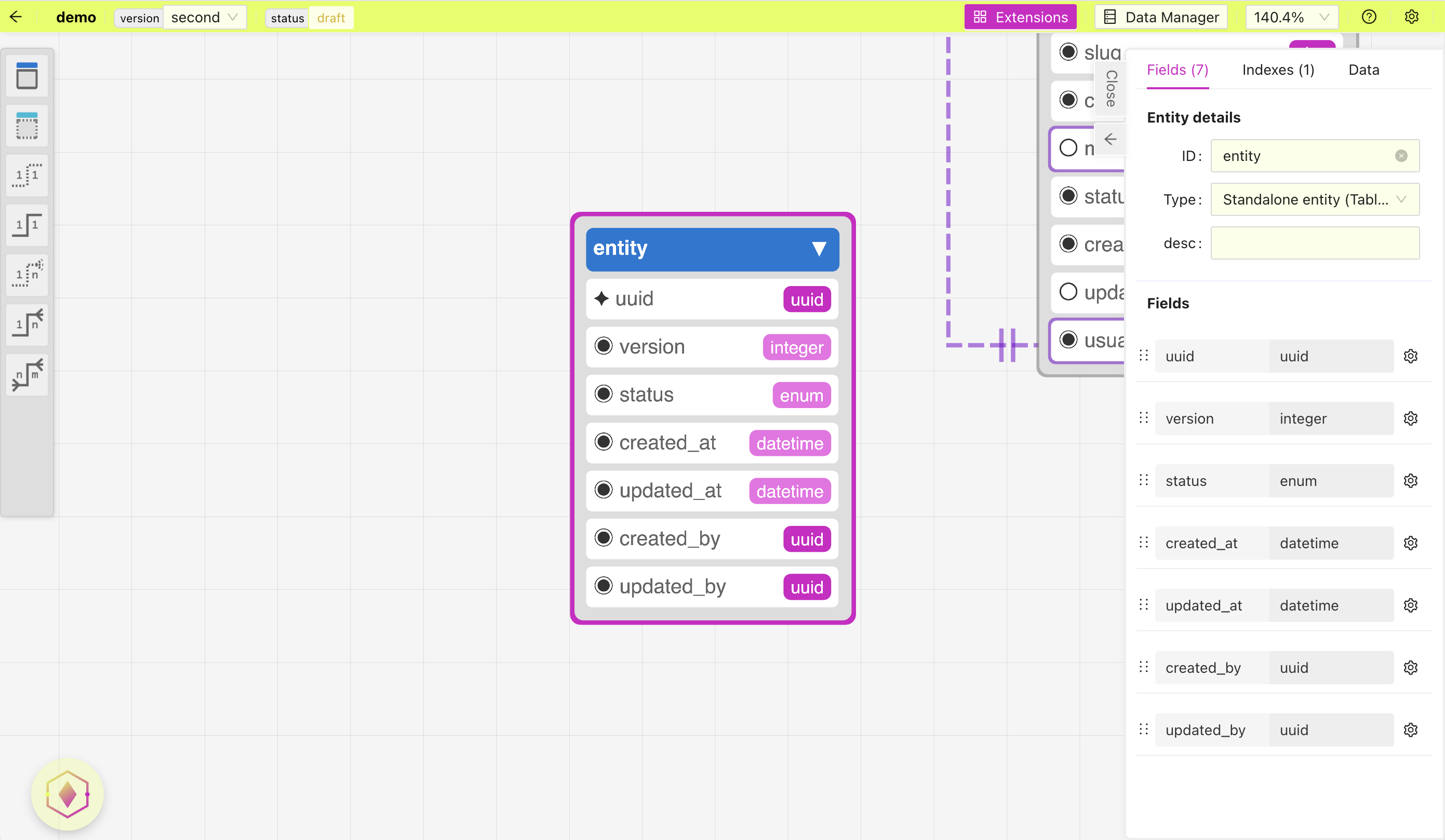 Editor entity details